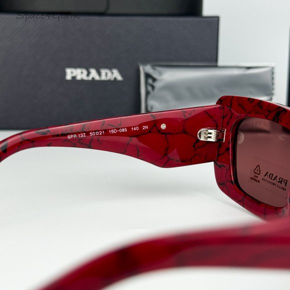 NEW Prada PR13ZS 15D08S Etruscan Marble Red Violet Cat Eye Unisex Sunglasses - Picture 5 of 13